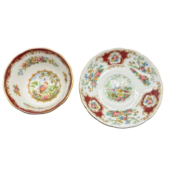 Vintage Royal Albert Chelsea Bird Bone China Tea Cup & Saucer Set England - Picture 4 of 7